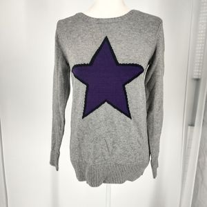 Metria Knit Purple Star Emblem Women's Sweater Size Medium